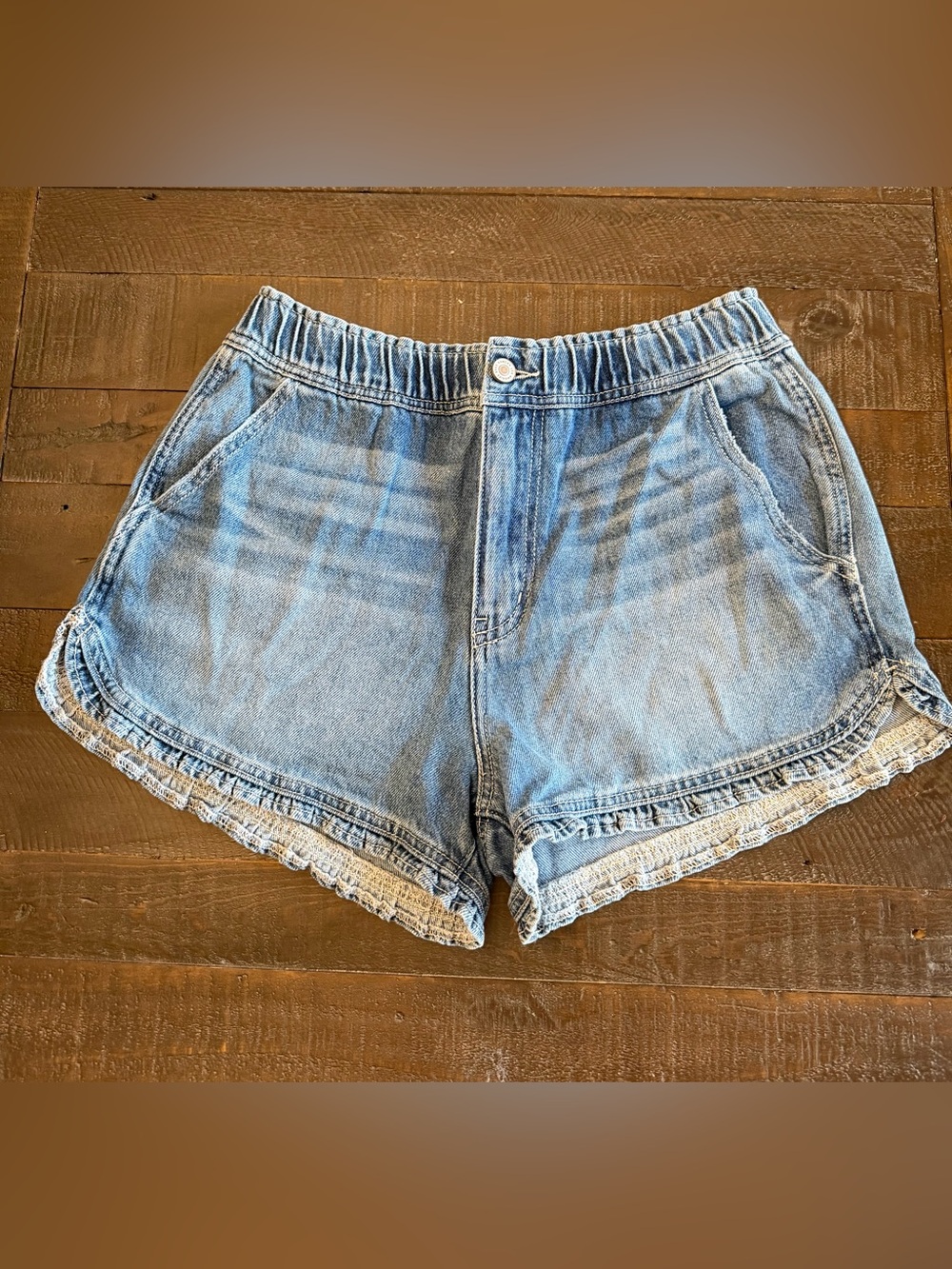 KanCan Light Blue High Waisted Denim Shorts Size L